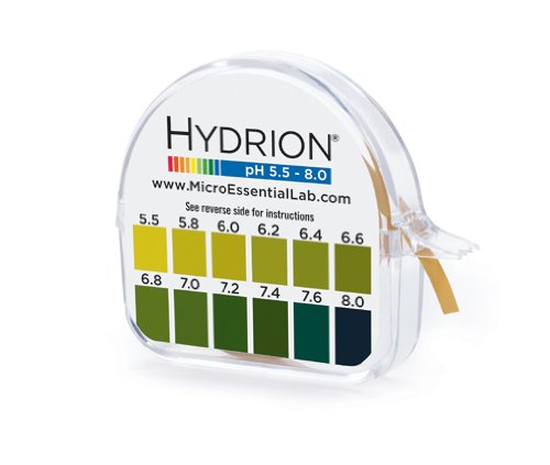 pH Test Strips HYDRION 15 Foot Roll with Chart and Dispenser 5.5-8.0 pH Range