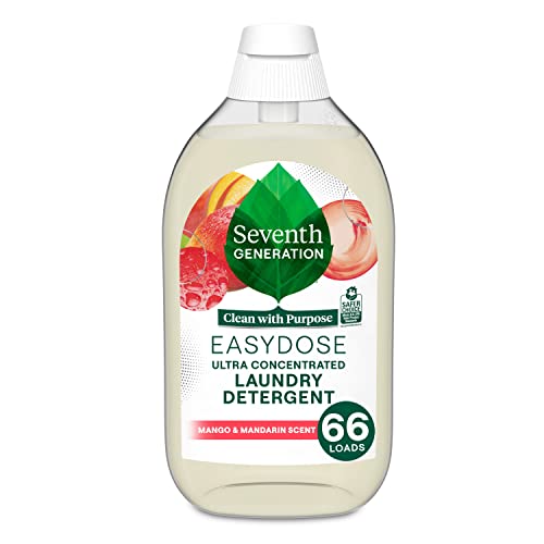 Seventh Generation EasyDose Laundry Detergent, Ultra Concentrated: 66 Loads, Free & Clear Designed for Sensitive Skin, 23.1 Fl Oz