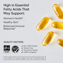 Sports Research Evening Primrose Supplement from Cold Pressed Oil - Softgels for Women’s Health & Skin Health - Gluten Free & Non-GMO GLA - High Potency 1300mg, 120 Count