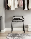 SONGMICS Luggage Rack, Pack of 2, Luggage Racks for Guest Room, Suitcase Stand, Steel Frame, Foldable, for Bedroom, Black URLR64B-2