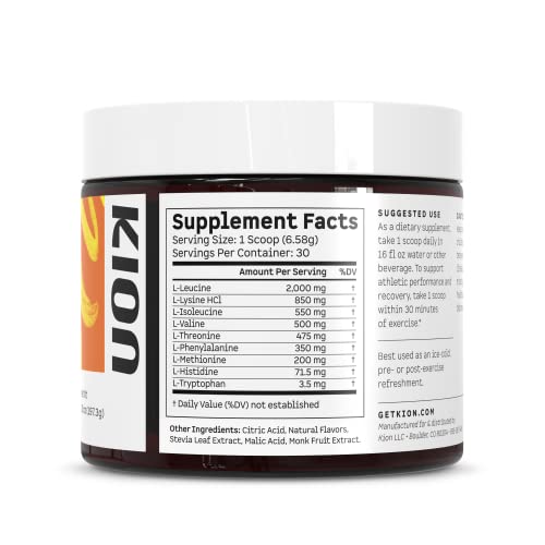 Kion Aminos Essential Amino Acids Powder Supplement | The Building Blocks for Muscle Recovery, Reduced, Better Cognition, Immunity, and More PLANT BASED!| 30 Servings (Mixed Berry)