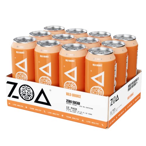 ZOA Zero Sugar Energy Drinks, Classic Variety Pack - Healthy Energy with B & C Vitamin, 120mg of Natural Caffeine - 12 Ounce (Pack of 12)