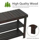 ECOMEX Shoe Rack Bench for Entryway, 3-Tier Wooden Shoe Shelf Shoe Organizer Bench Shoe Organizer Entryway Bench for Bedroom Balcony Entryway Entrance, Black(33.5''L)