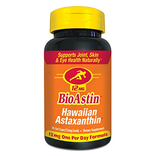 BioAstin Hawaiian Astaxanthin 12mg, 50 Count - Hawaiian Grown Premium Antioxidant - One per day - Sports Nutrition & Immunity Supplement - Supports Eye, Joint & Cardiovascular Health (Shipping Only)