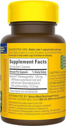 Nature Made Ashwagandha Capsules 125mg for Stress Support, 60 Capsules, 60 Day Supply