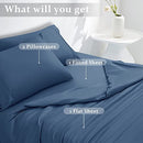 SONORO KATE Bed Sheet Set Super Soft Microfiber 1800 Thread Count Luxury Egyptian Sheets Fit 18-24 Inch Deep Pocket Mattress Wrinkle-6 Piece (Beige, Queen)