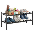 BMOSU 2-Tier Bamboo Shoe Rack Premium Stackable Shoe Shelf Storage Organizer for Hallway Closet Living Room Entryway Organizer (Natural Bamboo)