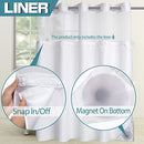 1 Pack Hotel Fabric Snap in Shower Curtain Liner Replacement Removable Water Repellent Liner for Bathroom Shower Curtain Liner 70W X 54H(70Wx54H (for 71(W) x74(H) Shower Curtain))