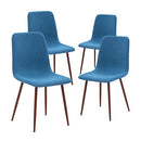 CangLong Modern ‎Faux Leather Dining Chairs, PU Cushion Seat Back，Metal Legs for Kitchen Dining Room Side Chair, Set of 2, Brown