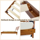 Bme Caden Solid Wood Nightstand/Side Table/End Table, Fully Assembled, with 1-Drawer for Mid Century Bedroom and Living Room, Caramel