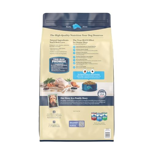 Blue Buffalo Dog Food for Senior Dogs, Life Protection Formula, Natural Chicken & Brown Rice Flavor, Senior Dry Dog Food, 30 lb Bag