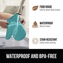 Gorilla Grip Heat and Slip Resistant Silicone Oven Mitts Set, Soft Cotton Lining, Waterproof, BPA-Free, Long Flexible Thick Gloves for Cooking, Kitchen Mitt Potholders, 12.5 in, Black