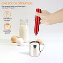 Delm Milk Frother Electric USB Stainless Steel Accessory (Red)