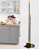 Broom and Dustpan, Broom and Dustpan Set for Home, Long Handle Broom with Dustpan, Broom and Dustpan Combo for Office Home Kitchen Lobby Floor Use Dustpan and Broom Set