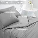 SONORO KATE Bed Sheet Set Super Soft Microfiber 1800 Thread Count Luxury Egyptian Sheets Fit 18-24 Inch Deep Pocket Mattress Wrinkle-6 Piece (Beige, Queen)