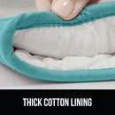 Gorilla Grip Heat and Slip Resistant Silicone Oven Mitts Set, Soft Cotton Lining, Waterproof, BPA-Free, Long Flexible Thick Gloves for Cooking, Kitchen Mitt Potholders, 12.5 in, Black