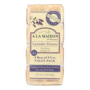 A LA MAISON Lavender Flower Bar Soap - Triple French Milled Natural Moisturizing Hand Soap Bar (3 Bars of Soap, 8.8 oz)