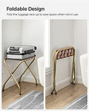 SONGMICS Luggage Rack, Pack of 2, Luggage Racks for Guest Room, Suitcase Stand, Steel Frame, Foldable, for Bedroom, Black URLR64B-2