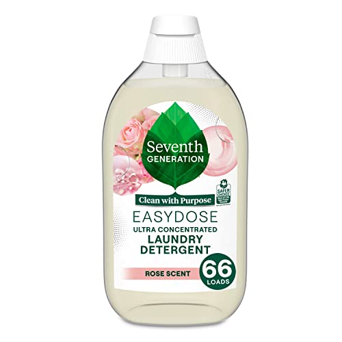 Seventh Generation EasyDose Laundry Detergent, Ultra Concentrated: 66 Loads, Free & Clear Designed for Sensitive Skin, 23.1 Fl Oz