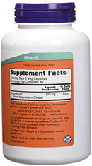 Now Supplements, Magnesium Citrate, Enzyme Function*, Nervous System Support*, 240 Veg Capsules