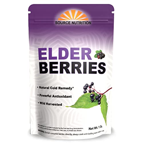 USDA Organic Dried Elderberries - Whole European Elderberry, Responsibly Wild Crafted, Perfect for Tea, Syrups, and More - Sambucas Nigra - 1 Pound (Certified Organic)