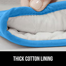 Gorilla Grip Heat and Slip Resistant Silicone Oven Mitts Set, Soft Cotton Lining, Waterproof, BPA-Free, Long Flexible Thick Gloves for Cooking, Kitchen Mitt Potholders, 12.5 in, Black