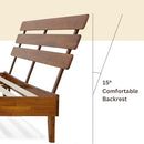 Bme Caden 15" Bed Frame with Adjustable Headboard - Mid Century, Retro Style with Acacia Wood - No Box Spring Needed - Wood Slat Support - Easy Assembly (Caramel, King (U.S. Standard))
