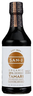 San J International, Sauce Tamari Reduced Sodium Organic, 20 Fl Oz