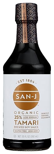 San J International, Sauce Tamari Reduced Sodium Organic, 20 Fl Oz