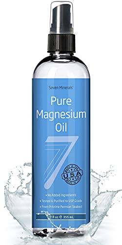 Pure Magnesium Oil Spray - Big 12 fl oz (Lasts 9 Months) 100% Natural, USP Grade = No Unhealthy Trace Minerals - from an Ancient Underground Permian Seabed in USA - Free Ebook Included