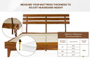 Bme Caden 15" Bed Frame with Adjustable Headboard - Mid Century, Retro Style with Acacia Wood - No Box Spring Needed - Wood Slat Support - Easy Assembly (Caramel, King (U.S. Standard))
