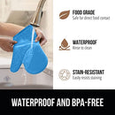 Gorilla Grip Heat and Slip Resistant Silicone Oven Mitts Set, Soft Cotton Lining, Waterproof, BPA-Free, Long Flexible Thick Gloves for Cooking, Kitchen Mitt Potholders, 12.5 in, Black