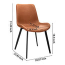 CangLong Modern ‎Faux Leather Dining Chairs, PU Cushion Seat Back，Metal Legs for Kitchen Dining Room Side Chair, Set of 2, Brown
