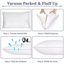 Bed Pillows for Sleeping Queen Size 2 Pack Cooling Pillow Set of 2 for Side Back and Stomach Sleepers Down Alternative Filling Luxury Soft