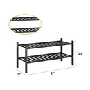 BMOSU 2-Tier Bamboo Shoe Rack Premium Stackable Shoe Shelf Storage Organizer for Hallway Closet Living Room Entryway Organizer (Natural Bamboo)