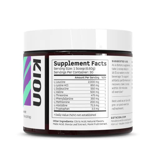 Kion Aminos Essential Amino Acids Powder Supplement | The Building Blocks for Muscle Recovery, Reduced, Better Cognition, Immunity, and More PLANT BASED!| 30 Servings (Mixed Berry)