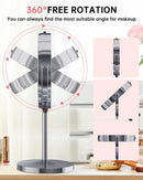 Gospire 1x/10x Magnifying Lighted Makeup Mirror Double Sided Round Standing 360 Degree Swivel Mirror for Shaving Bathroom 7 Inch Diameter