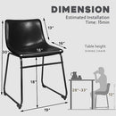 Waleaf Dining Chairs,Faux Leather Dining Chairs Set of 2,18 Inch Kitchen Dining Room Chairs with Backrest and Metal Leg,Mid Century Modern Armless Chair,Upholstered Seat