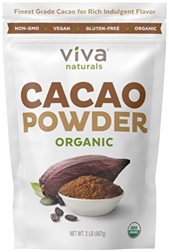 Viva Naturals Certified Organic Cacao Powder (2lb) for Smoothie, Coffee and Drink Mixes (Shipping Only)