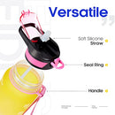 Fidus 32oz Motivational Water Bottles with Times to Drink & Straw,Leakproof BPA Free Bottle with Time Marker to Ensure You Drink Enough Water Daily for Fitness, Gym and Outdoor Sports