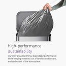 simplehuman Extra Strong Tall Kitchen 13 Gallon Drawstring Trash Bags, 50% PCR content, 100 Count (Pack of 1)