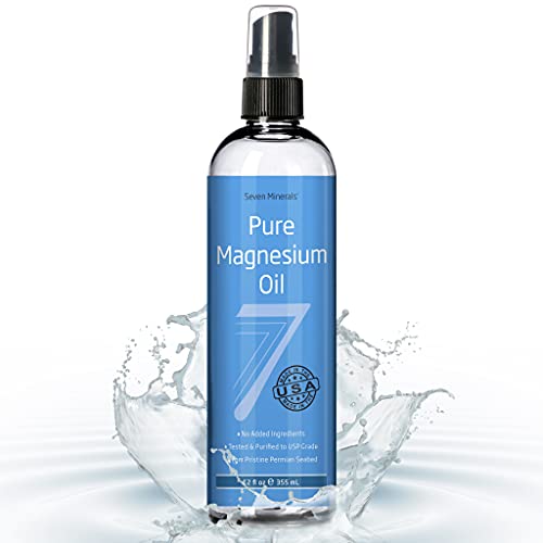 Pure Magnesium Oil Spray - Big 12 fl oz (Lasts 9 Months) 100% Natural, USP Grade = No Unhealthy Trace Minerals - from an Ancient Underground Permian Seabed in USA - Free Ebook Included