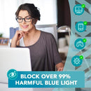 ZENNI Rectangle Glasses for Men Blue Light Blocking Glasses Women Lightweight Eyewear Anti Eye Strain Relieve Digital Screen