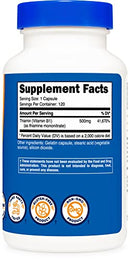 Nutricost Vitamin B1 (Thiamine) 500mg, 120 Capsules
