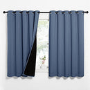 NICETOWN Grey Full Shade Curtain Panels, Pair of Energy Smart & Noise Blocking Out Blackout Drapes for Dining Room Window, Thermal Insulated Guest Room Lined Window Dressing(Gray, 52 x 84 inch)