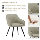 annjoe Faux Leather Accent Arm Chairs for Living Room Leisures/ Upholstered Chair with Metal Legs Set of 2 for Home Kitchen Office Bistro Cafe, Brown