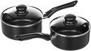 Amazon Basics Non-Stick Cookware 15-Piece Set, Pots, Pans and Utensils, Black