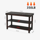 ECOMEX Shoe Rack Bench for Entryway, 3-Tier Wooden Shoe Shelf Shoe Organizer Bench Shoe Organizer Entryway Bench for Bedroom Balcony Entryway Entrance, Black(33.5''L)