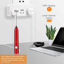 Delm Milk Frother Electric USB Stainless Steel Accessory (Red)