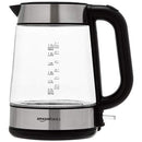 Amazon Basics Electric Glass and Steel Hot Tea Water Kettle, 1.7-Liter, Black and Sliver